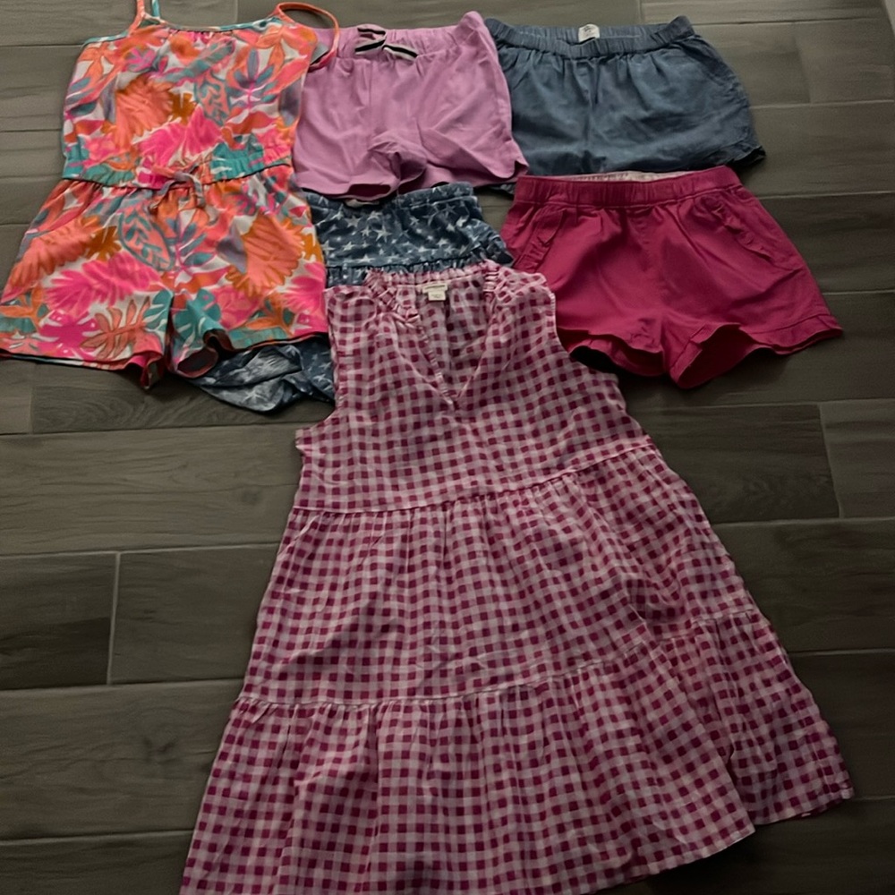 Girls size L shorts, skirt, dress and romper